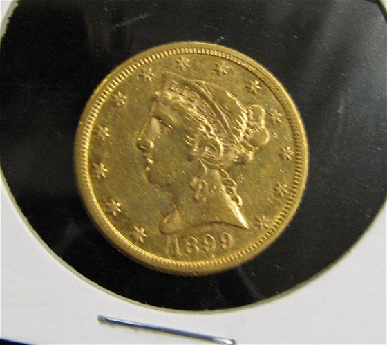 Appraisal: U S FIVE DOLLAR GOLD COIN Liberty head type -S