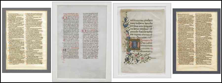 Appraisal: GROUP OF ILLUMINATED MANUSCRIPTS Largest Framed '' x '' Condition