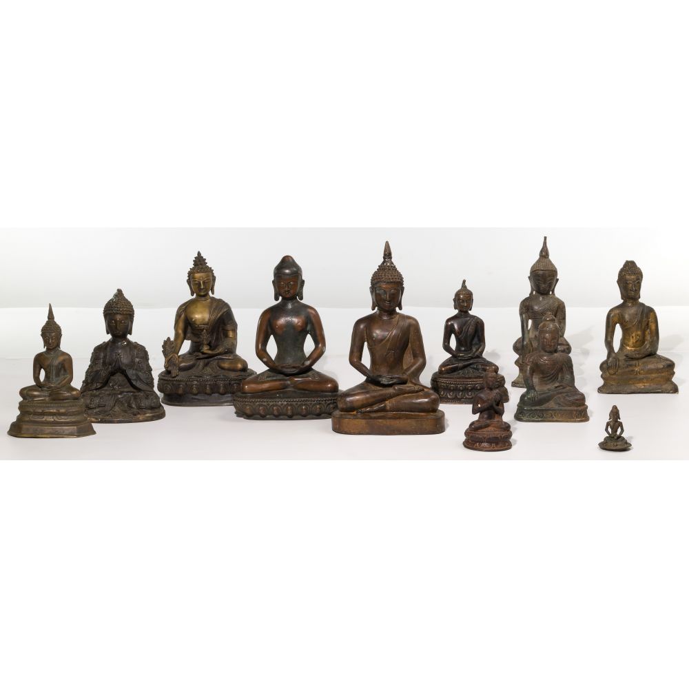 Appraisal: ASIAN MULTI-CULTURAL BRONZE BUDDHA ASSORTMENT items of various shapes sizes