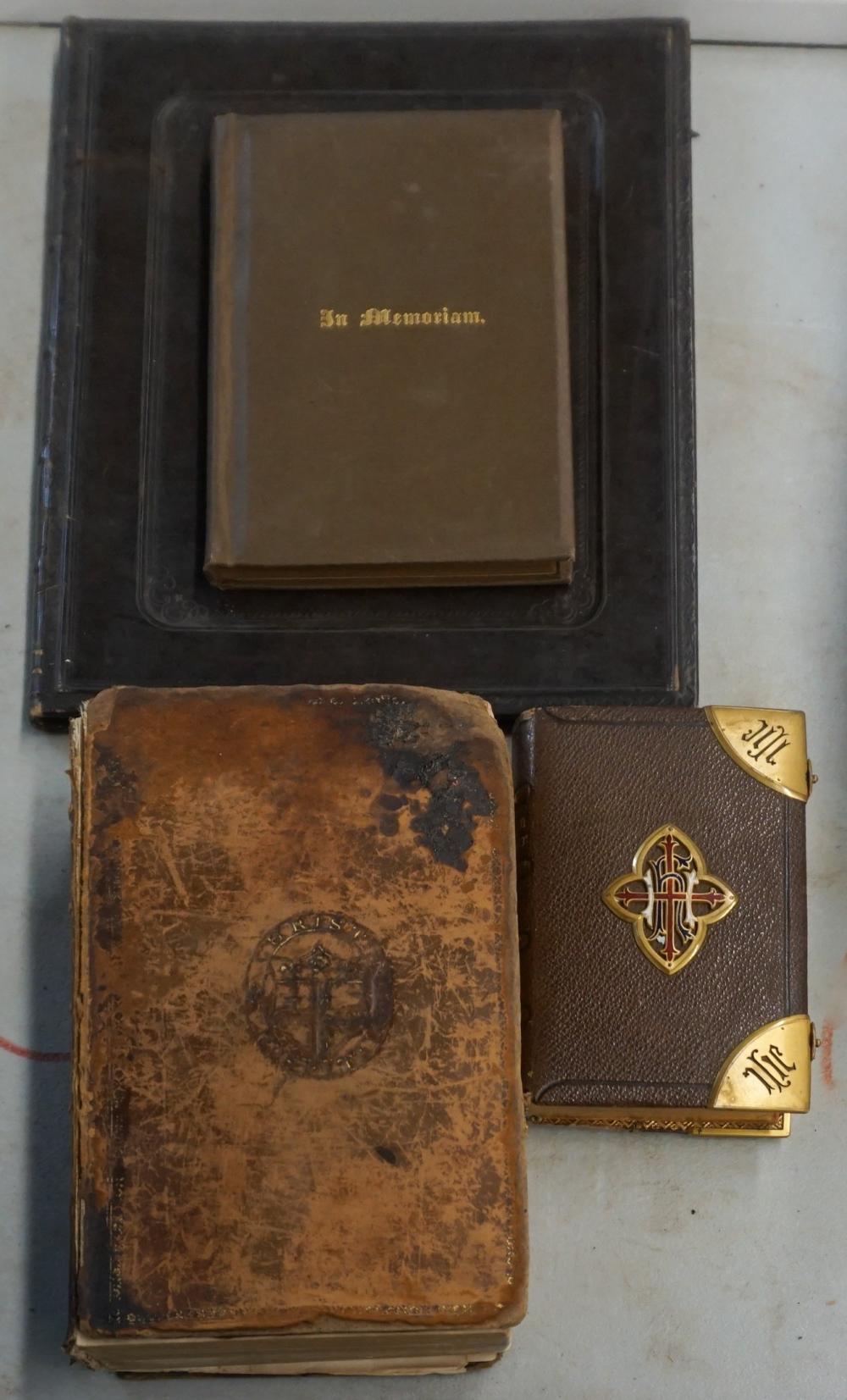 Appraisal: BIBLE BOOK OF COMMON PRAYER AND TWO IN-MEMORIAM BOOKS TH