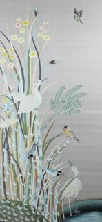 Appraisal: LARGE CHINESE PAINTING ON SILK Large Chinese painting on silk