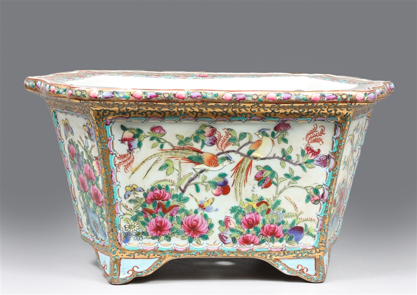 Appraisal: Chinese Famille enameled porcelain planter some soiling loss to gilt