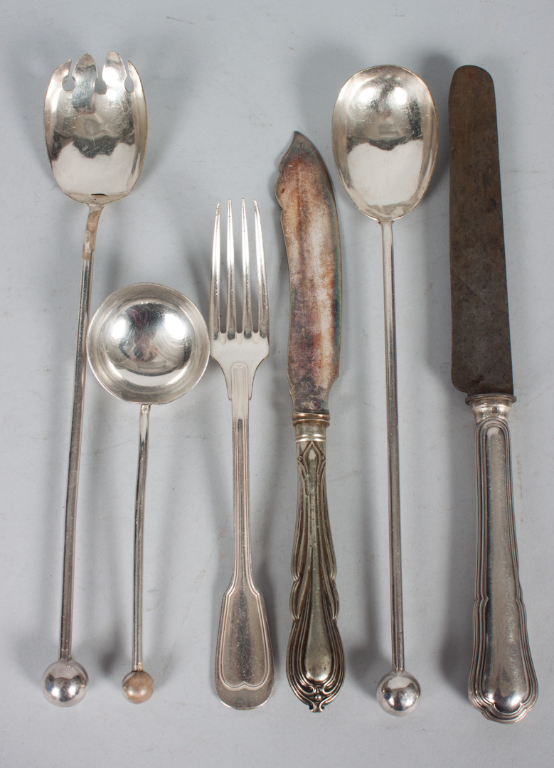 Appraisal: Group of Continental silver-plated flatware items th century including Christofle