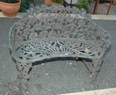 Appraisal: A VICTORIAN STYLE WROUGHT IRON GARDEN SEAT cm wide