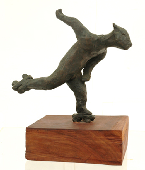 Appraisal: Bruce Armstrong born Skater bronze sculpture on timber base monogrammed