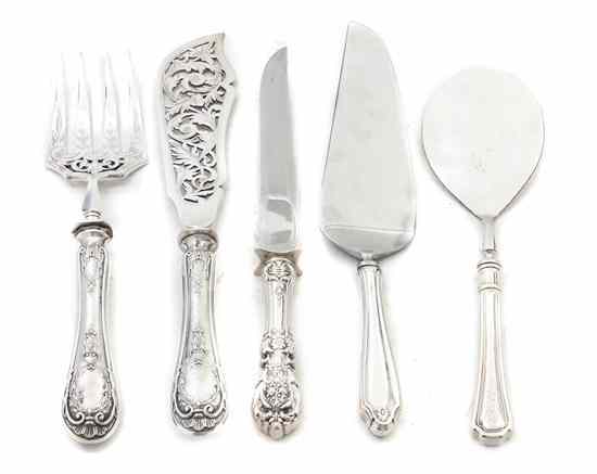 Appraisal: A Collection of American Sterling Silver Hollow Handled Serving Articles