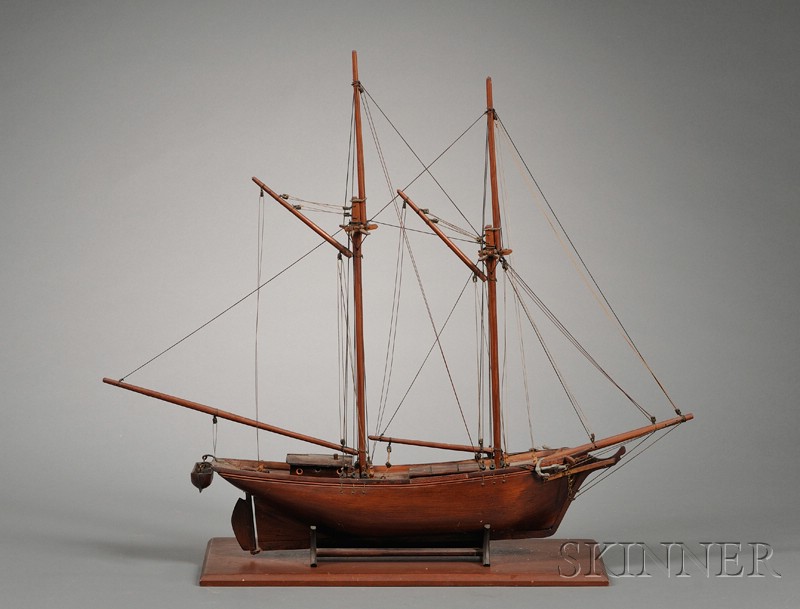 Appraisal: Carved Wooden Model of the Schooner CANADIENNE early th century