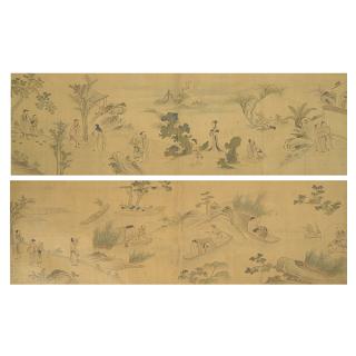 Appraisal: Wu Bin th Century Figures cm Wu Bin th Century