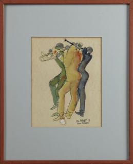 Appraisal: Del Forsloff - New Orleans Jazz Musicians watercolor signed and