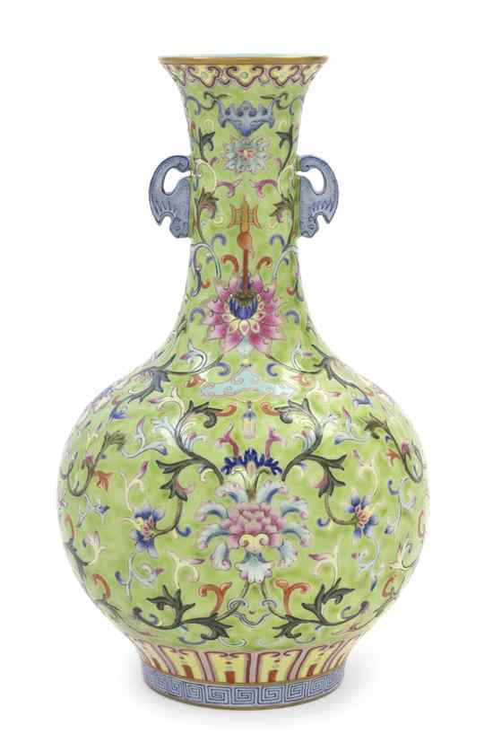 Appraisal: A Chinese Famille Rose Porcelain Vase of baluster form having