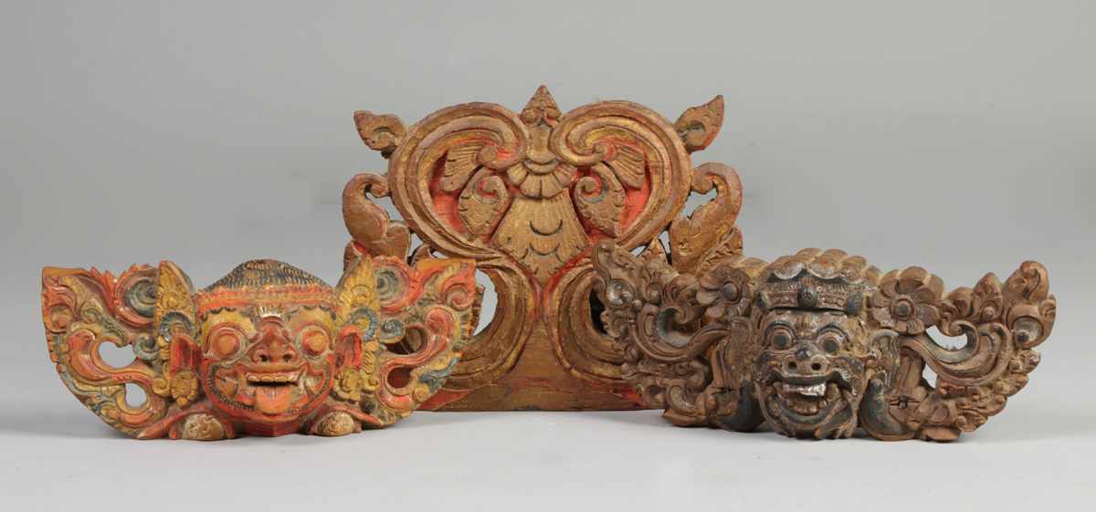 Appraisal: Wood Carvings from Bali Original paint some chips to wood