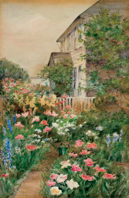 Appraisal: CARROLL BUTLER BROWN American - A Nantuckert Flower Garden watercolor