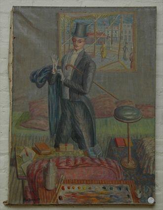 Appraisal: Oil on Canvas Gentleman in a Top Hat MacDermott