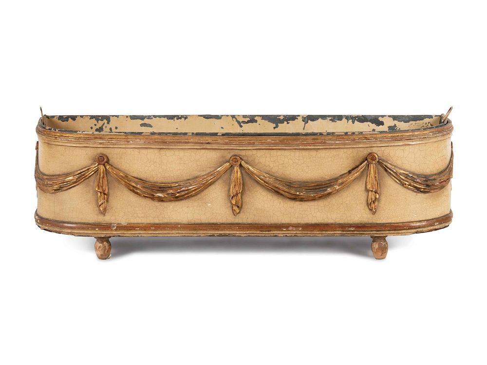 Appraisal: A George III Style Cream-Painted and Parcel Gilt Jardiniere A