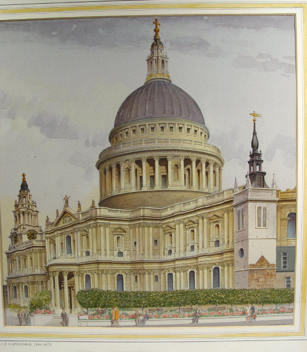 Appraisal: Cecil Williams - St Pauls Cathedral - Architectural watercolour cm