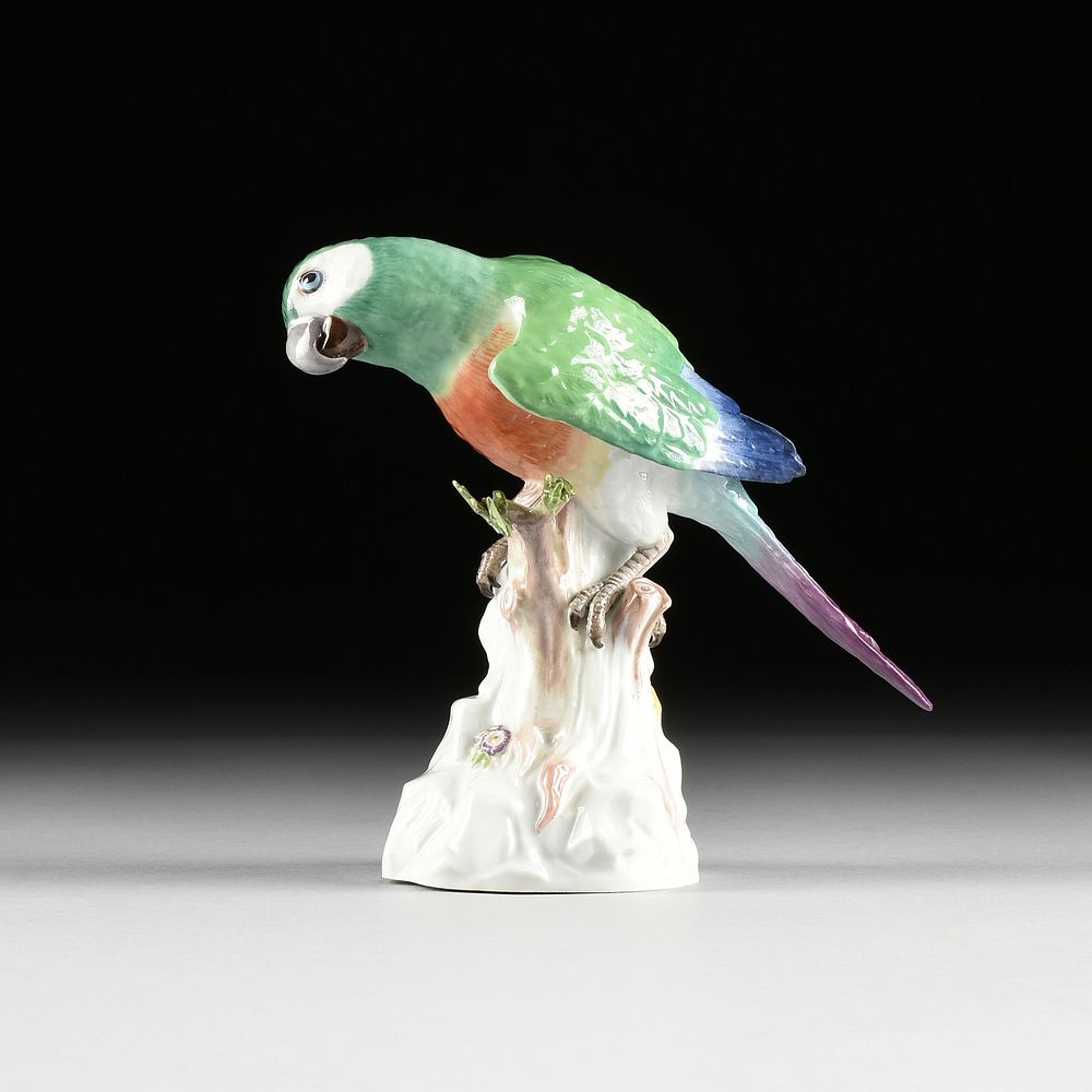 Appraisal: A MEISSEN PORCELAIN PARROT MARKED - A MEISSEN PORCELAIN PARROT