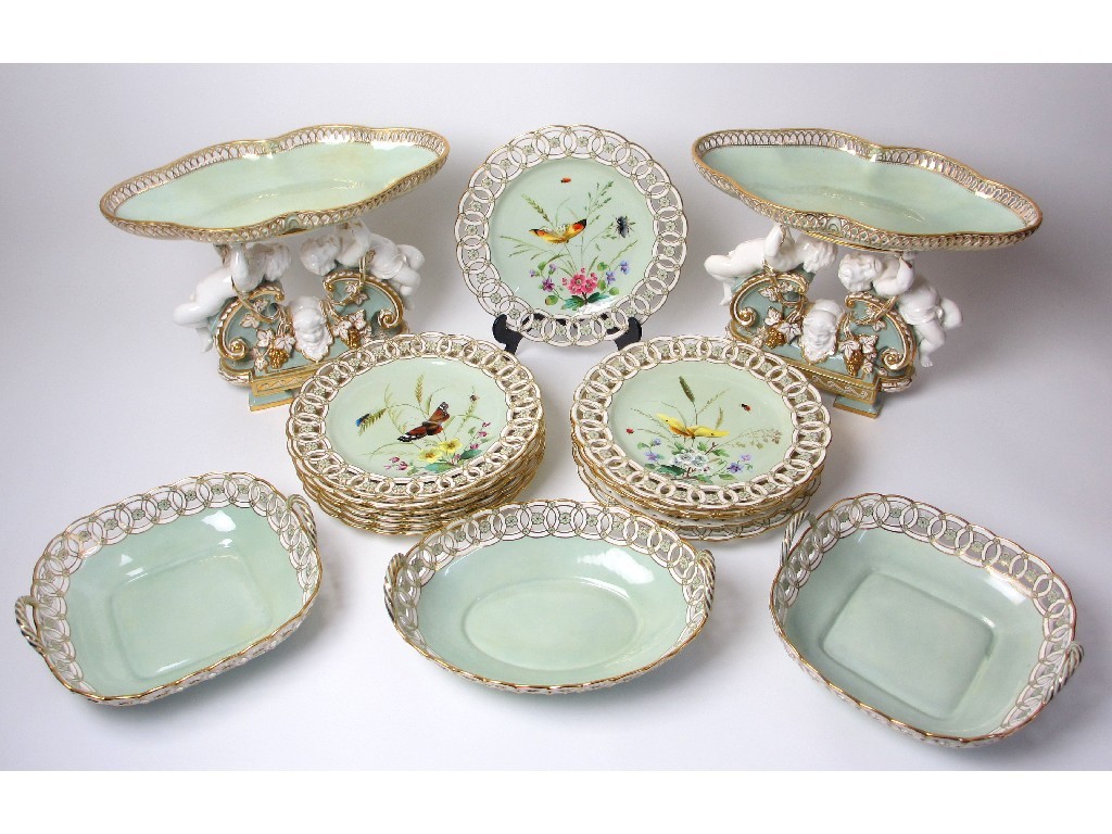 Appraisal: A Minton dessert service comprising a pair of tall comports