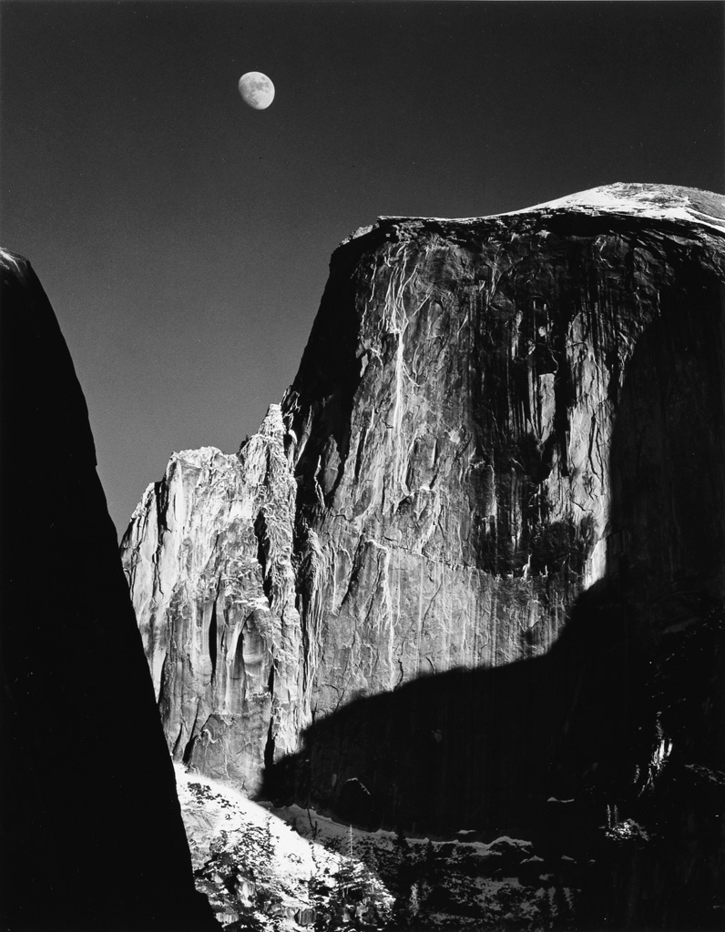 Appraisal: ANSEL ADAMS - Half Dome and Moon Silver print the