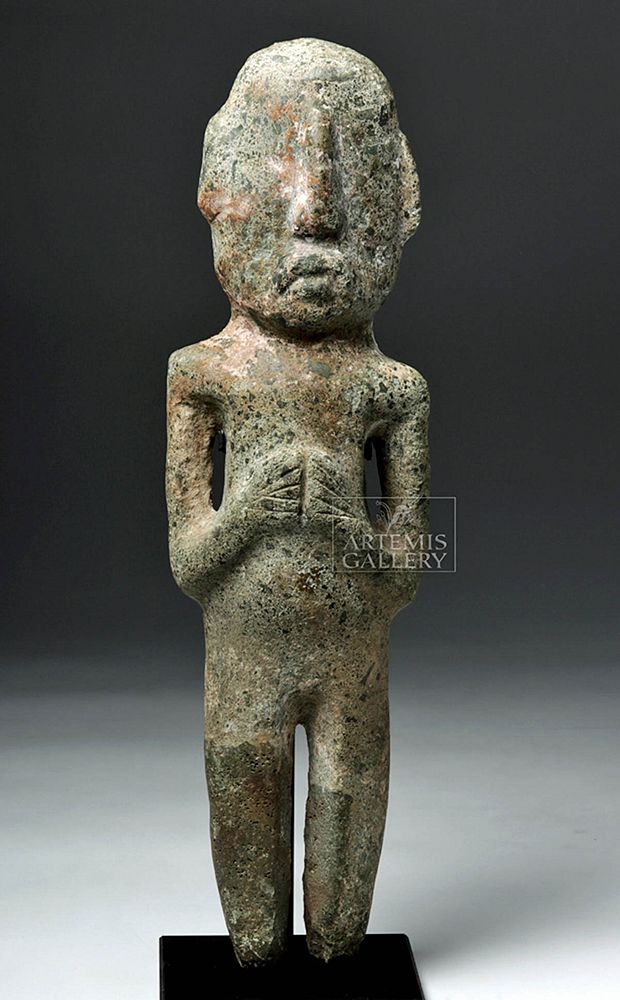 Appraisal: Huge Museum-Exhibited Chontal Greenstone Figure Pre-Columbian southeastern Mexico Chontal ca