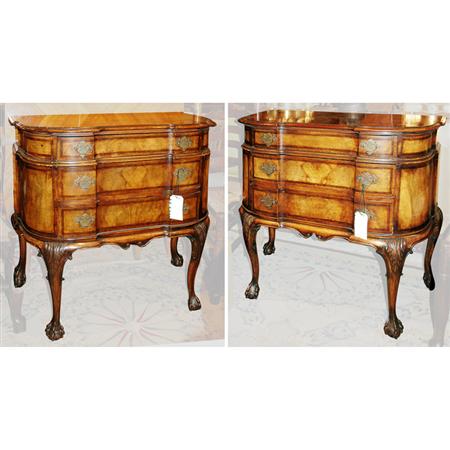 Appraisal: Pair of George II Style Inlaid Walnut Chests of Drawers