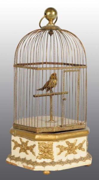 Appraisal: Bird Cage- Bird France - Mech Rect Bas Description France