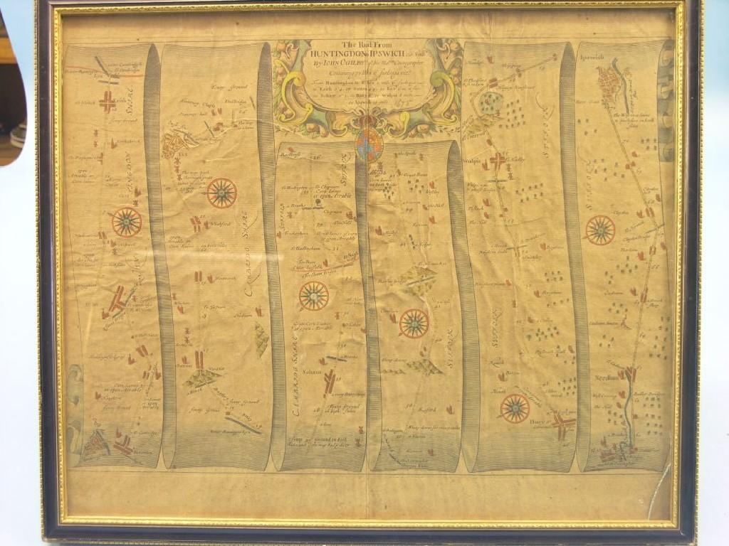 Appraisal: A late th century printed map by John Ogilby road