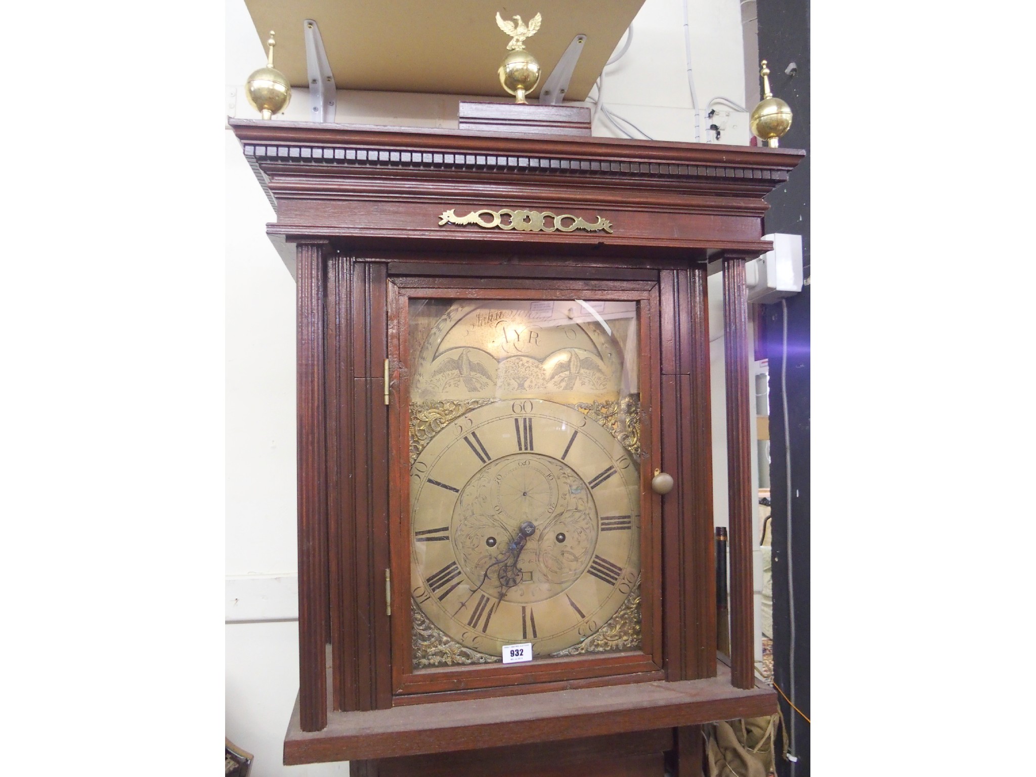 Appraisal: A John Johnston of Ayr longcase clock with brass face