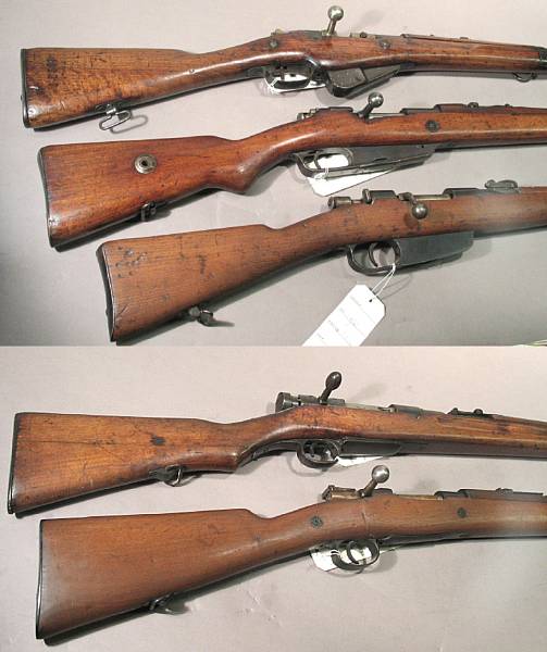 Appraisal: A lot of five bolt action military rifles Comprising French