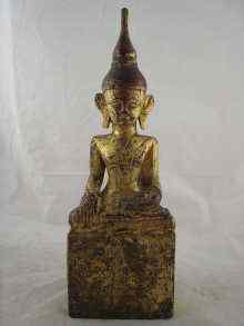 Appraisal: A gilt wooden Buddha provenance acquired in Thailand approx years