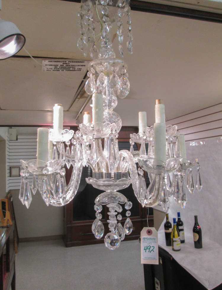 Appraisal: A TEN-LIGHT CRYSTAL CHANDELIER L x D