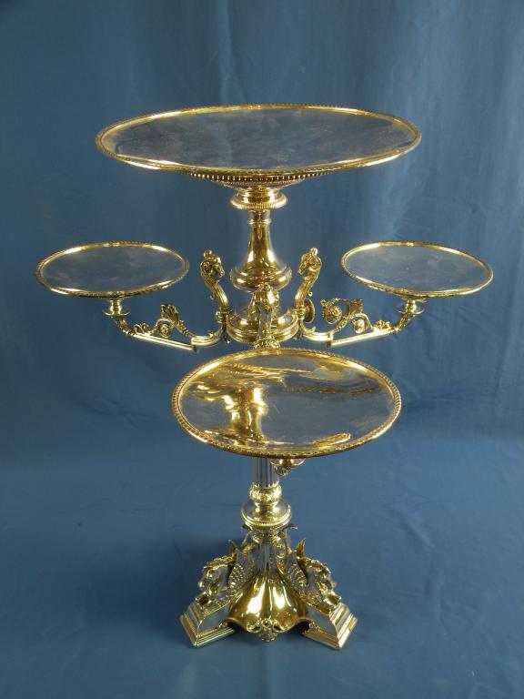 Appraisal: A late th early thC silver plated centre piece with