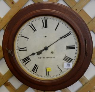 Appraisal: Seth Thomas wall clock dia in Seth Thomas wall clock