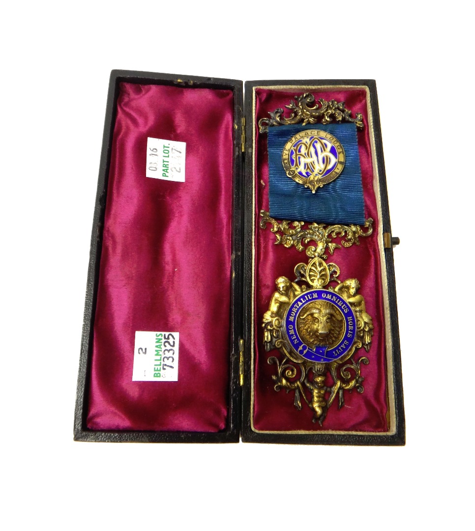 Appraisal: A Victorian silver gilt and blue enamelled R A O