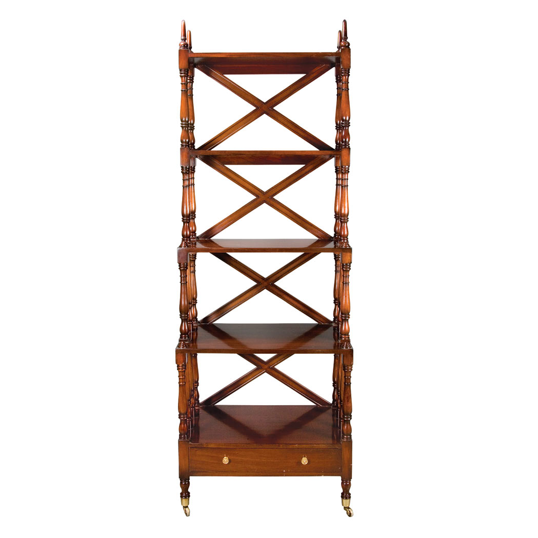 Appraisal: Regency Style Mahogany Four-Tier Whatnot Height feet inches width inches