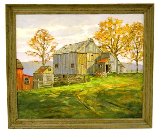 Appraisal: Attributed to Winfield Scott Clime American - Country Barn oil