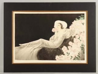 Appraisal: Louis Icart Lilies Louis Icart Loves Blossoms Louis Icart Poem