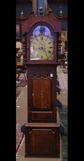 Appraisal: George III oak tall case clock George III oak tall