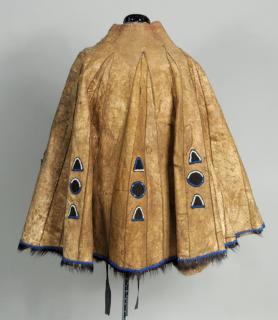 Appraisal: Native American Hide Cape Native American hide cape with beaded