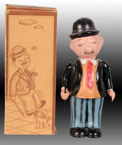 Appraisal: Celluloid Wind-Up Wimpy Walker Toy Description Japanese Includes original box