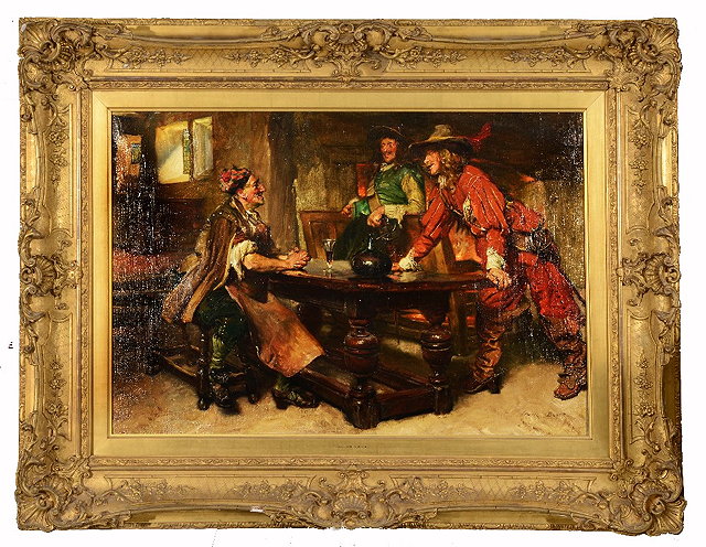 Appraisal: EDGAR BUNDY - The armourer signed oils on canvas x