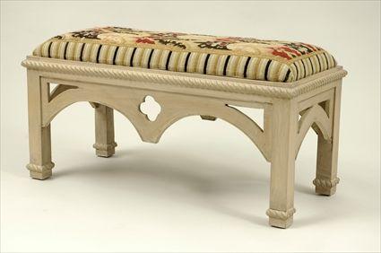 Appraisal: Gothic-Style Painted Bench Modern x x in