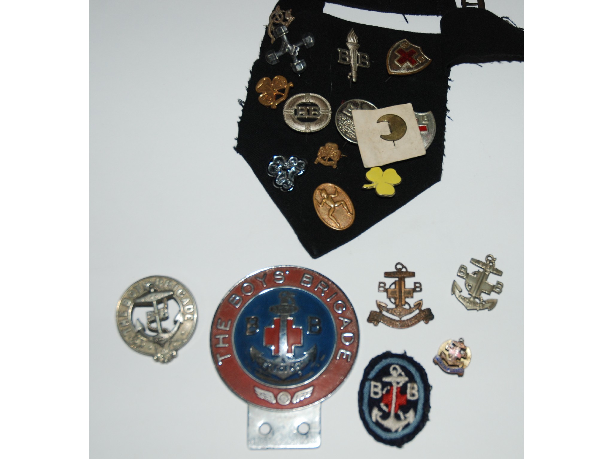 Appraisal: A collection of various Boys Brigade badges including car mascot