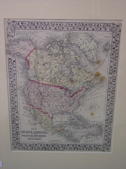 Appraisal: C HAND COLORED MITCHELL'S MAP OF THE U S MATTED