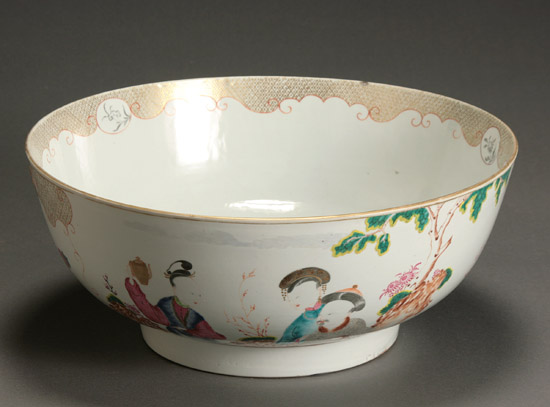 Appraisal: Chinese Export 'Famille Rose' Punch Bowl Qianlong Period - The