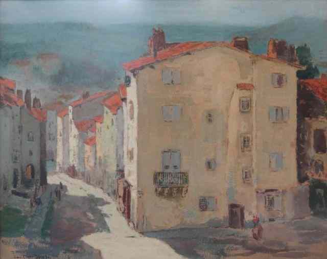 Appraisal: BROWNE George E Pastel ''A Street in Le Puyin the