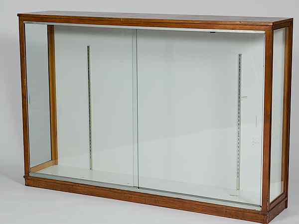 Appraisal: Wood Display Case Wood and glass display case with glass