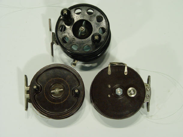 Appraisal: Two Allcock Aerialite Bakelite fishing reels and a Star Brand