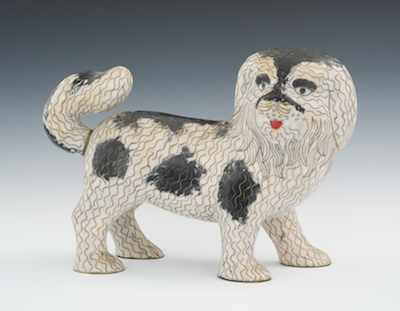 Appraisal: A Large Cloisonne Dog Figural Charming figure of a dog