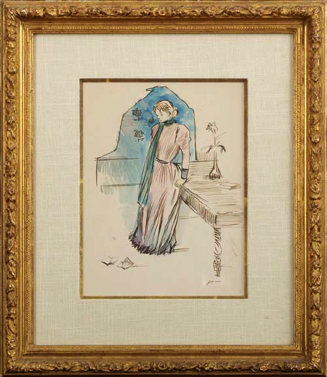 Appraisal: Jean Louis Forain French - La Pianiste Desolee watercolor pen