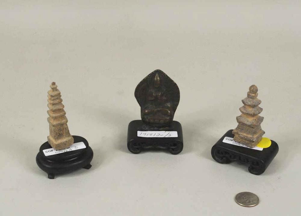 Appraisal: Small Bronze Plaque Of Tsongkhapa A small bronze figure of